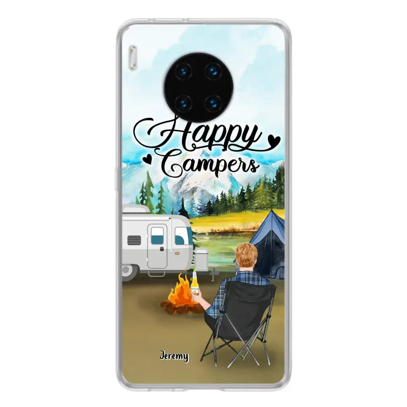 Personalized Camping Phone Case - Single Parent/Couple With Up to 3 Dogs - Happy Campers - Phone Case For Xiaomi, Oppo, Huawei