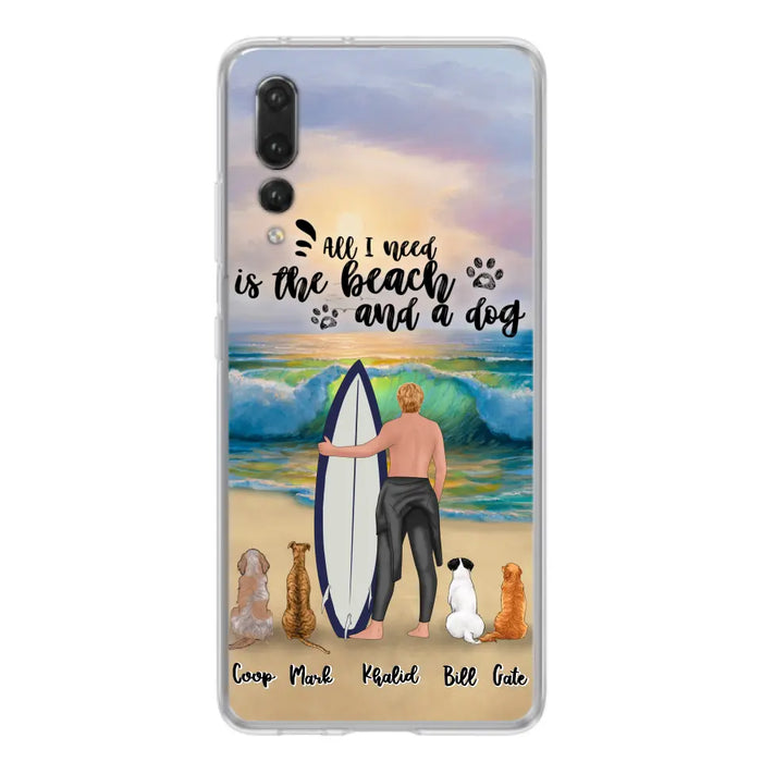 Custom Personalized Surfing Phone Case - Woman/Man With Upto 4 Pets  - Phone Case For Xiaomi, Huawei and Oppo - CCS180