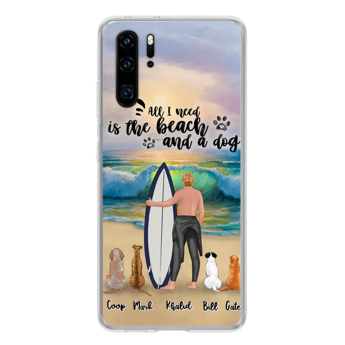 Custom Personalized Surfing Phone Case - Woman/Man With Upto 4 Pets  - Phone Case For Xiaomi, Huawei and Oppo - CCS180