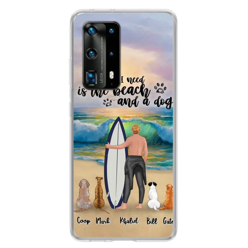 Personalized Surfing Phone Case - Woman/Man With Up to 4 Pets  - Phone Case For Xiaomi, Huawei and Oppo - CCS180
