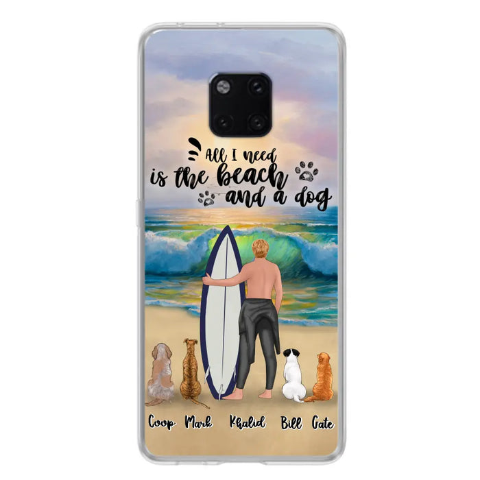 Custom Personalized Surfing Phone Case - Woman/Man With Upto 4 Pets  - Phone Case For Xiaomi, Huawei and Oppo - CCS180