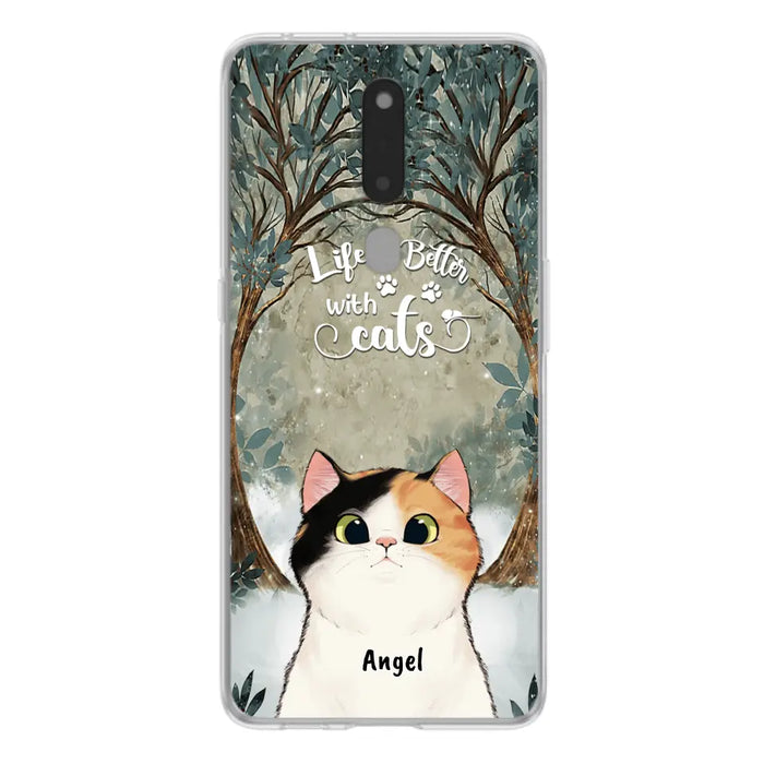 Custom Personalized Cat Phone Case - Upto 6 Cats - Best Gift For Cat Lover - Life Is Better With Cats - Phone Case For  Xiaomi, Oppo And Huawei