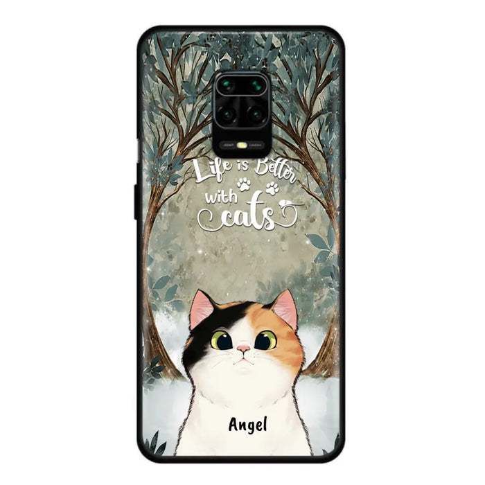 Custom Personalized Cat Phone Case - Upto 6 Cats - Best Gift For Cat Lover - Life Is Better With Cats - Phone Case For  Xiaomi, Oppo And Huawei