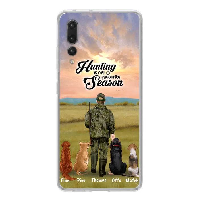 Custom Personalized Hunting Phone Case - Man/Woman With Upto 4 Dogs - Phone Case For Xiaomi, Huawei and Oppo - 4168OK