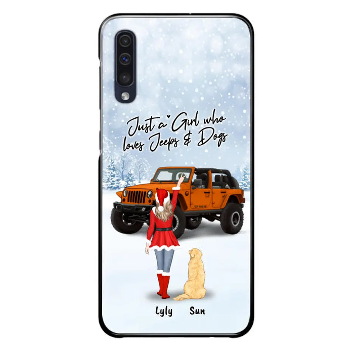 Custom Personalized Christmas Off-road Girl Phone Case - Girl With Upto 4 Pets - Christmas Gift For Dog/ Cat Lover - Just A Girl - Case For iPhone And Samsung