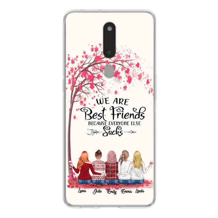 Custom Personalized Best Friends Phone Case - Upto  5 Besties - We Are Best Friends Because Everyone Else Sucks - Ver 2