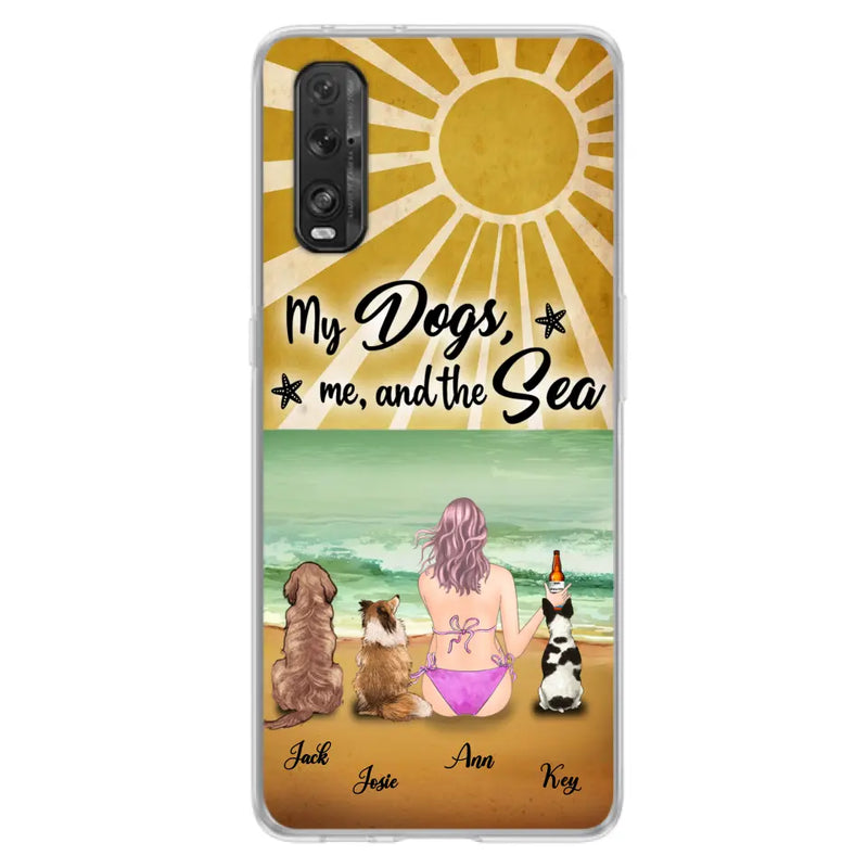 Personalized Dog Mom Beach Phone Case - Up to 3 Dogs - My Dogs, Me And The Sea