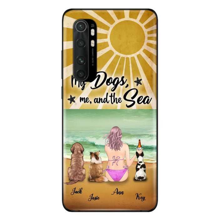 Custom Personalized Dog Mom  Beach Phone Case - Upto 3 Dogs - My Dogs,Me And The Sea