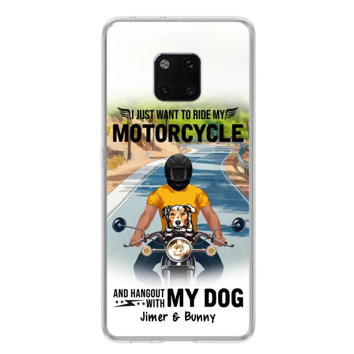 Custom Personalized Dog With Biker Phone Case - Upto 3 Dogs - Gifts For Dog Lover - Hangout With My Dog - Phone Case For Xiaomi, Oppo And Huawei