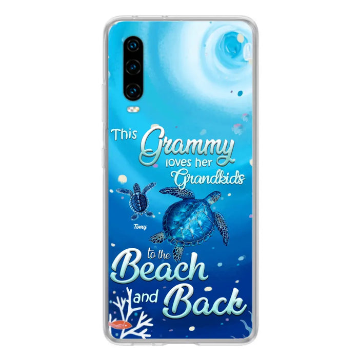 Custom Personalized Grandma Turtle Phone Case - Upto 6 Turtles - This Grammy Loves Her Grandkids To The Beach And Back - For Xiaomi, Oppo And Huawei Phone Case - HWDFYR