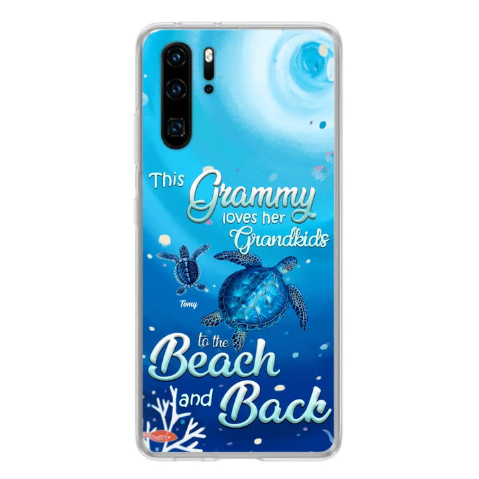 Custom Personalized Grandma Turtle Phone Case - Upto 6 Turtles - This Grammy Loves Her Grandkids To The Beach And Back - For Xiaomi, Oppo And Huawei Phone Case - HWDFYR