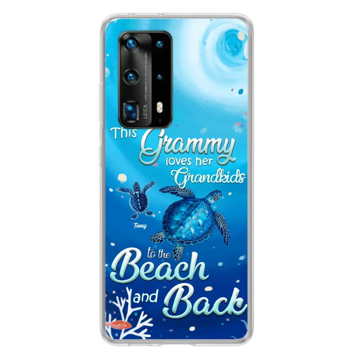 Custom Personalized Grandma Turtle Phone Case - Upto 6 Turtles - This Grammy Loves Her Grandkids To The Beach And Back - For Xiaomi, Oppo And Huawei Phone Case - HWDFYR