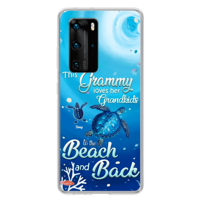 Custom Personalized Grandma Turtle Phone Case - Upto 6 Turtles - This Grammy Loves Her Grandkids To The Beach And Back - For Xiaomi, Oppo And Huawei Phone Case - HWDFYR