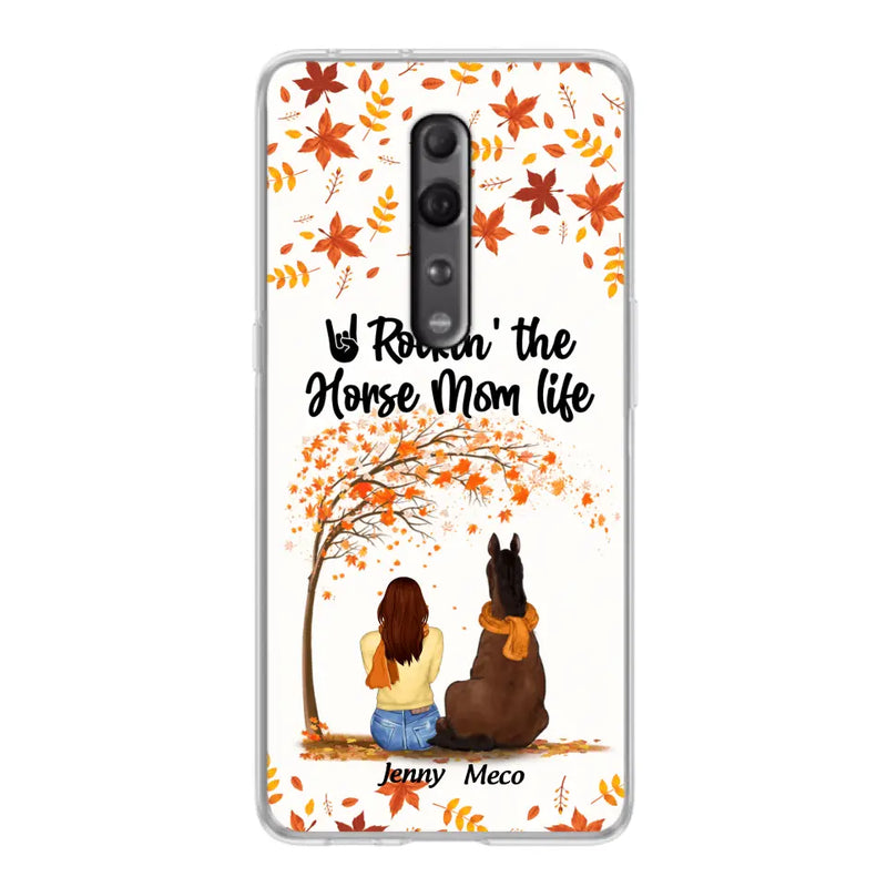 Personalized Horse Mom In Autumn Phone Case - Girl With Up to 3 Horses - Case For Xiaomi, Oppo And Huawei