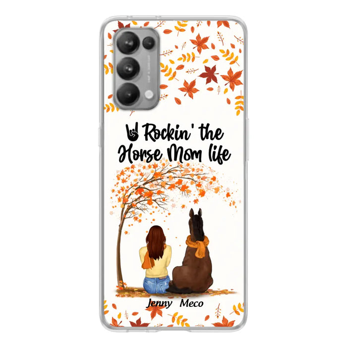 Custom Personalized Horse Mom In Autumn Phone Case - Girl With Upto 3 Horses - Case For Xiaomi, Oppo And Huawei