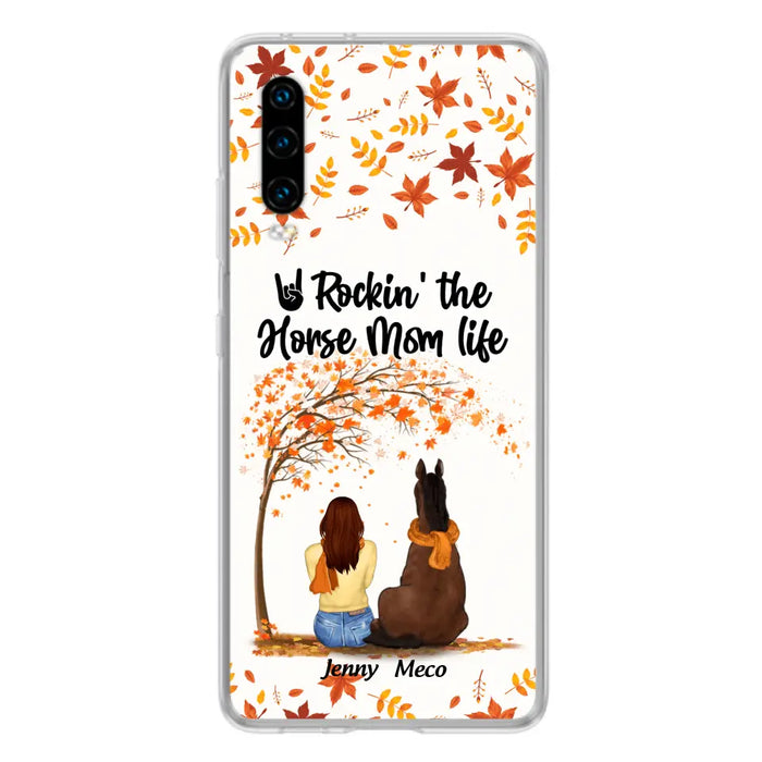 Custom Personalized Horse Mom In Autumn Phone Case - Girl With Upto 3 Horses - Case For Xiaomi, Oppo And Huawei