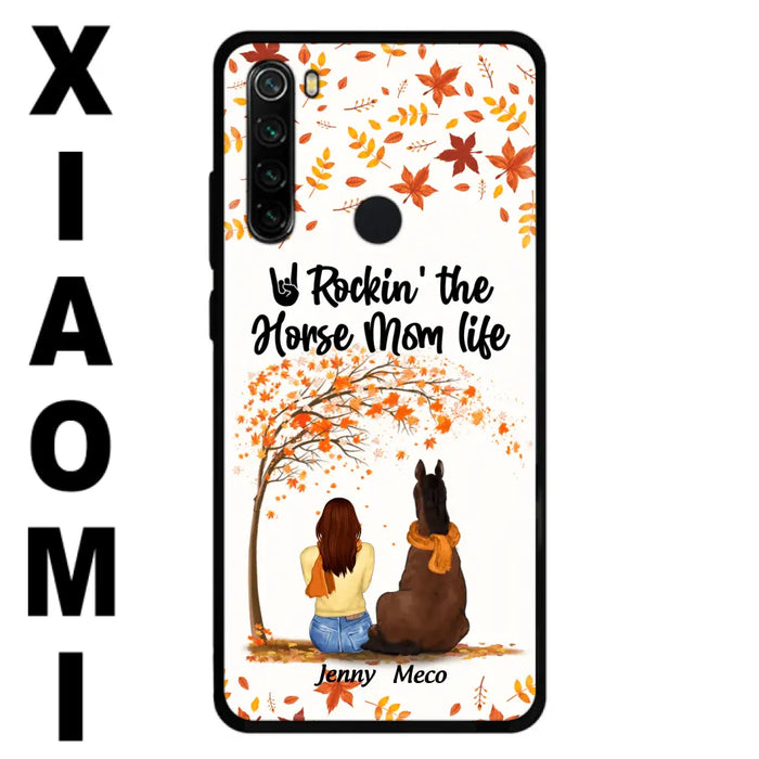 Custom Personalized Horse Mom In Autumn Phone Case - Girl With Upto 3 Horses - Case For Xiaomi, Oppo And Huawei