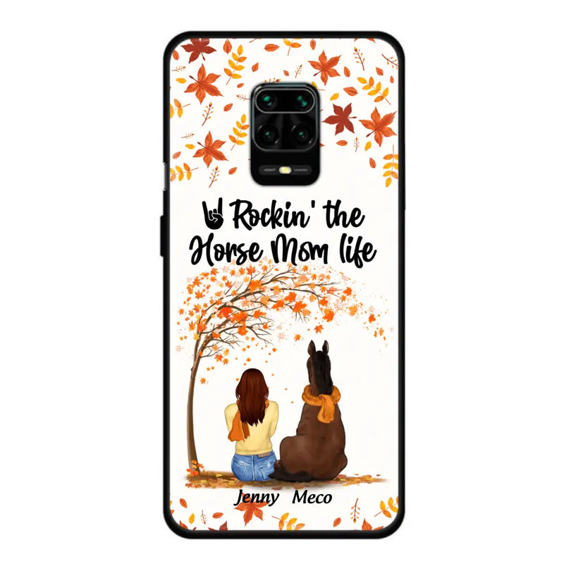 Personalized Horse Mom In Autumn Phone Case - Girl With Up to 3 Horses - Case For Xiaomi, Oppo And Huawei