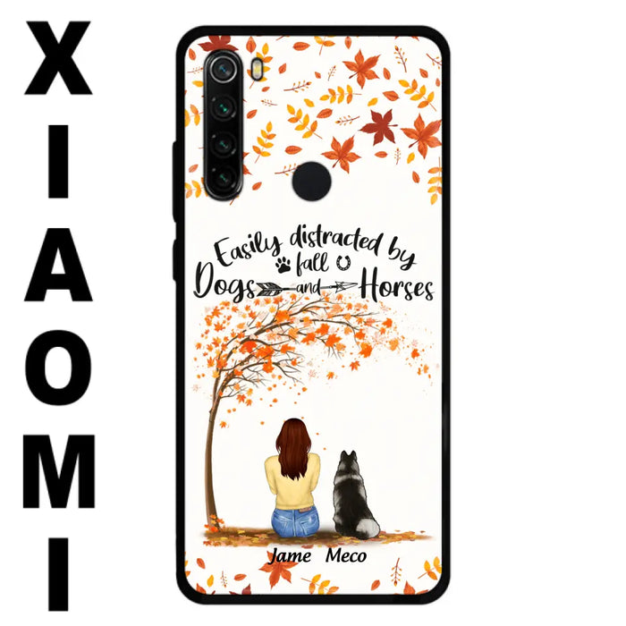 Custom Personalized Horse Dog Mom In Autumn Phone Case - Upto 3 Horses/ Dogs  - Case For Xiaomi, Oppo And Huawei