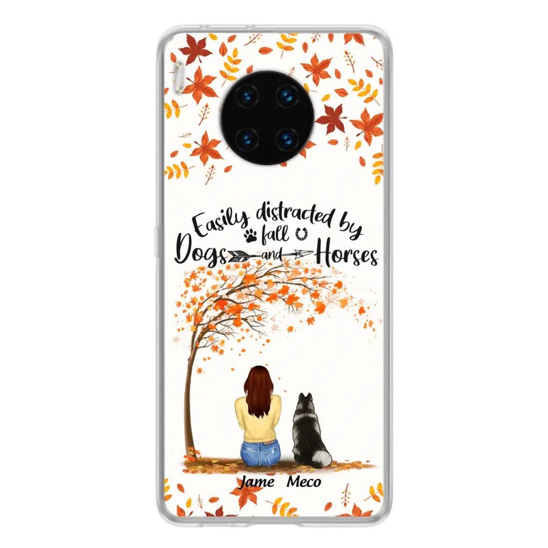 Personalized Horse Dog Mom In Autumn Phone Case - Up to 3 Horses/Dogs - Case For Xiaomi, Oppo And Huawei