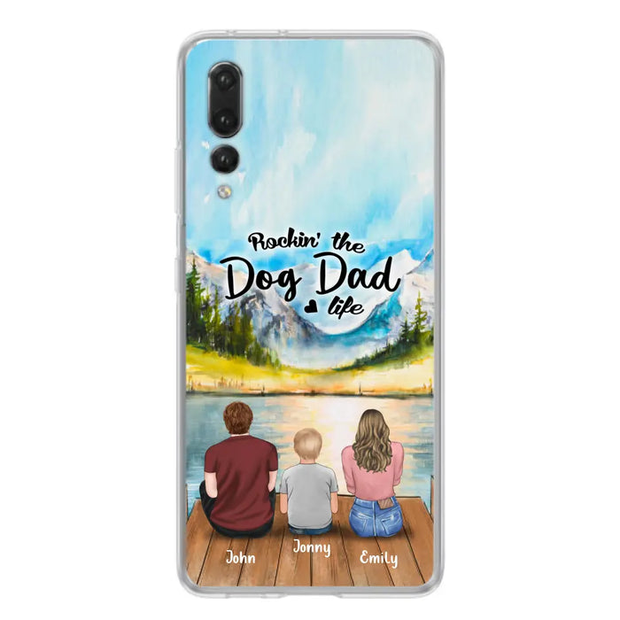 Custom Personalized Parents Pet Phone Case - Parents With 1 Kid And Upto 2 Pets - Case For Xiaomi, Oppo And Huawei