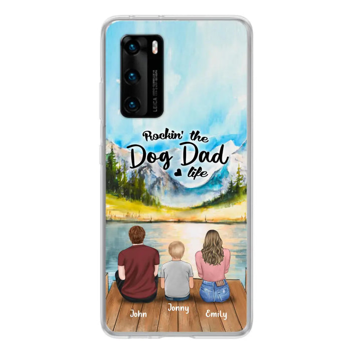 Custom Personalized Parents Pet Phone Case - Parents With 1 Kid And Upto 2 Pets - Case For Xiaomi, Oppo And Huawei