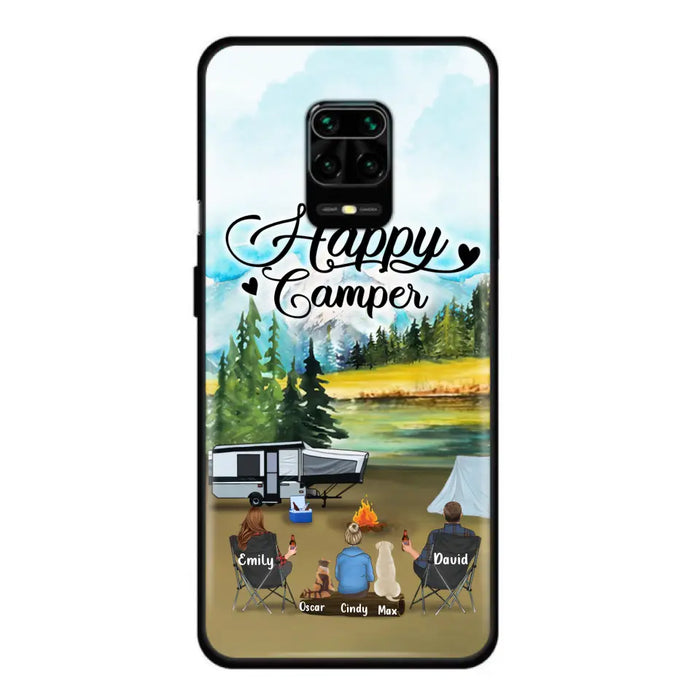 Custom Personalized Camping Phone Case - Parents With 1 Kids And 2 Pets - Best Gift For Family - Happy Camper - Case For Xiaomi, Oppo And Huawei