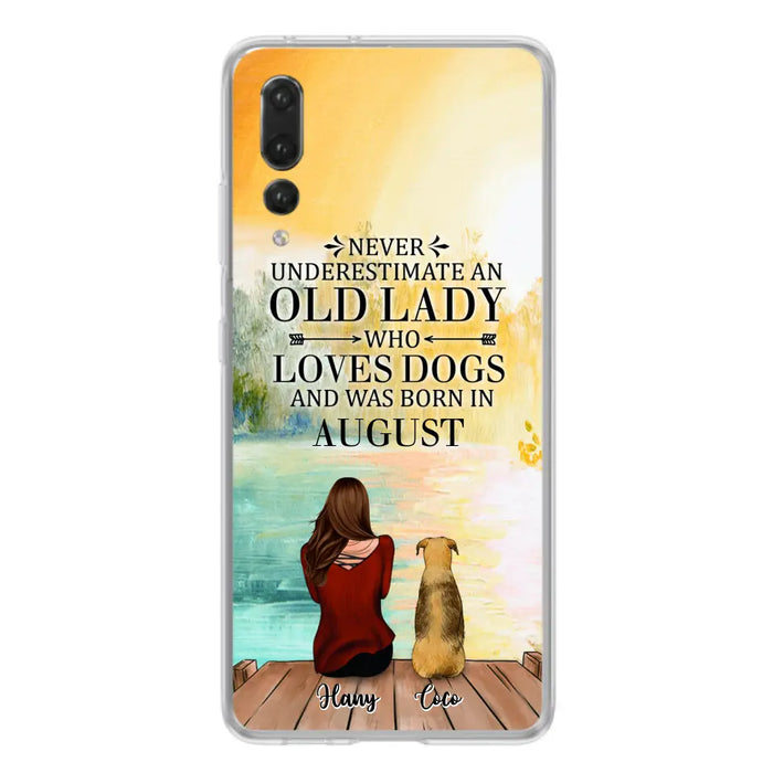 Custom Personalized Old Lady And Dog Phone Case - Woman With Upto 5 Dogs - Best Gift For Dog Lover - Case For Xiaomi, Oppo And Huawei