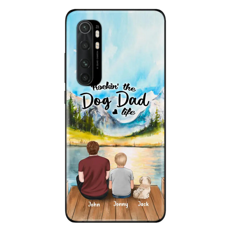 Personalized Dog Mom/Dog Dad Phone Case - Single Mom/Single Dad with 1 Kid and 1 Pet - Rockin' The Dog Dad Life