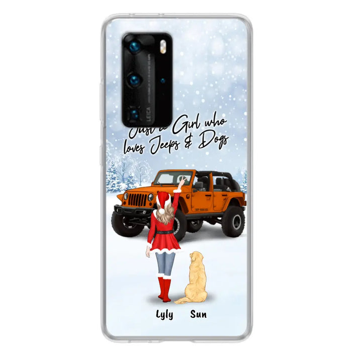 Custom Personalized Christmas Off-road Girl Phone Case - Girl With Upto 4 Pets - Christmas Gift For Dog/ Cat Lover - Just A Girl Who - Case For Xiaomi, Oppo And Huawei