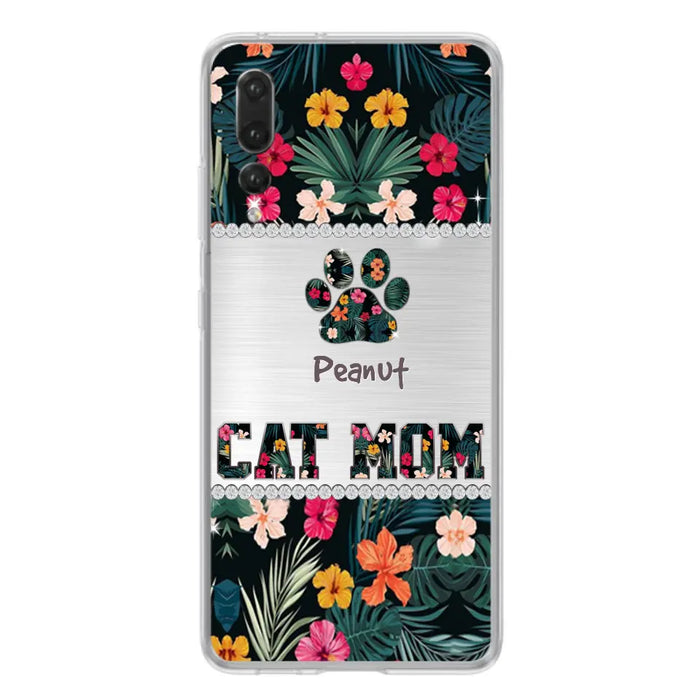 Personalized Custom Phone Case Cat Mom Met Pattern - Gifts Idea For Cat Lover - Cat Mom - Case For Xiaomi, Huawei And Oppo