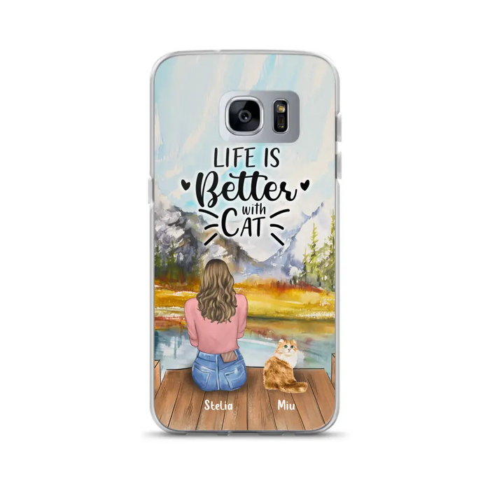 Custom Personalized Cat Mom Phone Case - Gifts For Cat Lovers With Upto 4 Cats - You Had Me At Meow - Case For iPhone(Update Iphone 14), Samsung And Xiaomi