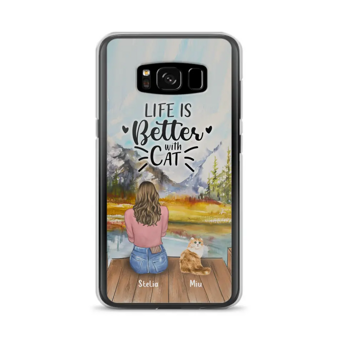 Custom Personalized Cat Mom Phone Case - Gifts For Cat Lovers With Upto 4 Cats - You Had Me At Meow - Case For iPhone(Update Iphone 14), Samsung And Xiaomi