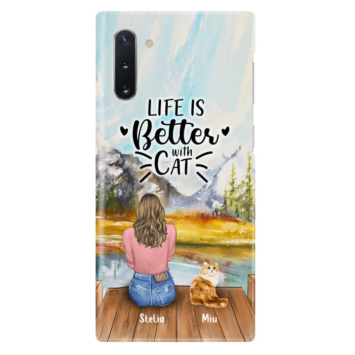 Custom Personalized Cat Mom Phone Case - Gifts For Cat Lovers With Upto 4 Cats - You Had Me At Meow - Case For iPhone(Update Iphone 14), Samsung And Xiaomi