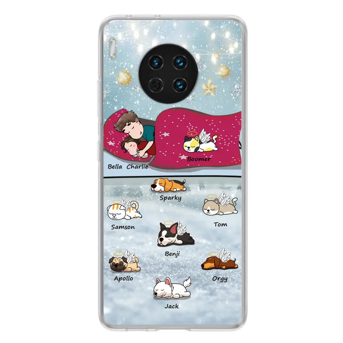 Custom Personalized Couple With Pet Phone Case - Upto 8 Pets - Best Gift For Dog/ Cat Lover - Case For Xiaomi, Oppo And Huawei