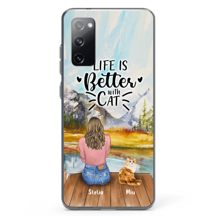 Custom Personalized Cat Mom Phone Case - Gifts For Cat Lovers With Upto 4 Cats - You Had Me At Meow - Case For iPhone(Update Iphone 14), Samsung And Xiaomi