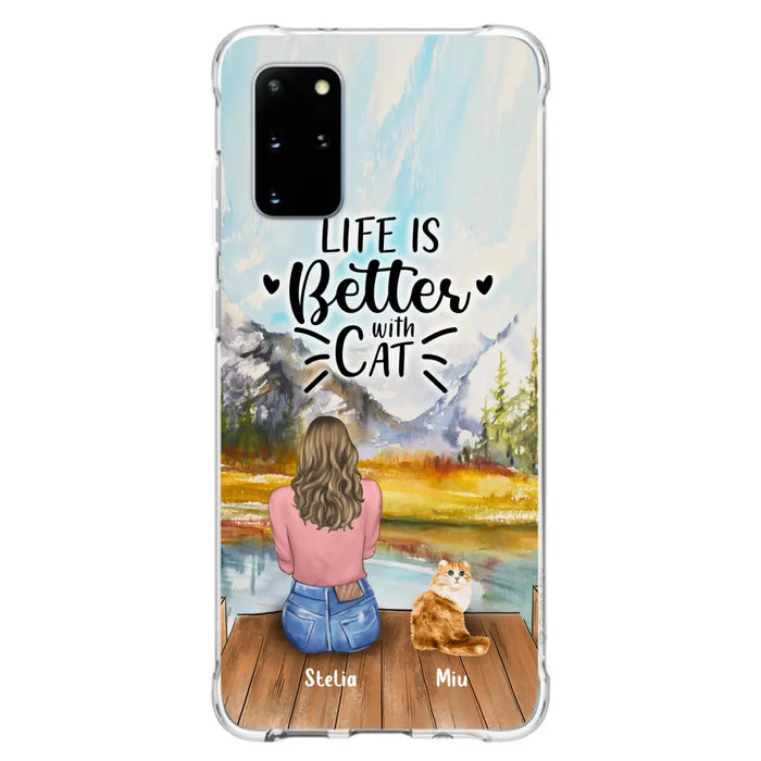 Custom Personalized Cat Mom Phone Case - Gifts For Cat Lovers With Upto 4 Cats - You Had Me At Meow - Case For iPhone(Update Iphone 14), Samsung And Xiaomi