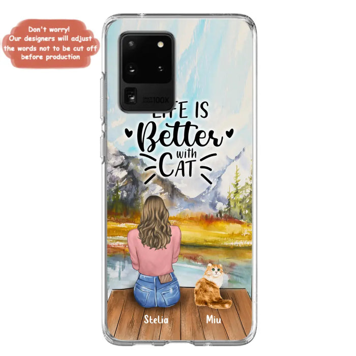 Custom Personalized Cat Mom Phone Case - Gifts For Cat Lovers With Upto 4 Cats - You Had Me At Meow - Case For iPhone(Update Iphone 14), Samsung And Xiaomi