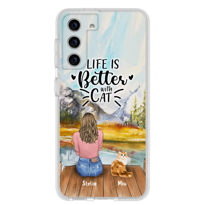 Custom Personalized Cat Mom Phone Case - Gifts For Cat Lovers With Upto 4 Cats - You Had Me At Meow - Case For iPhone(Update Iphone 14), Samsung And Xiaomi