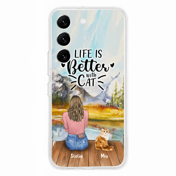 Custom Personalized Cat Mom Phone Case - Gifts For Cat Lovers With Upto 4 Cats - You Had Me At Meow - Case For iPhone(Update Iphone 14), Samsung And Xiaomi