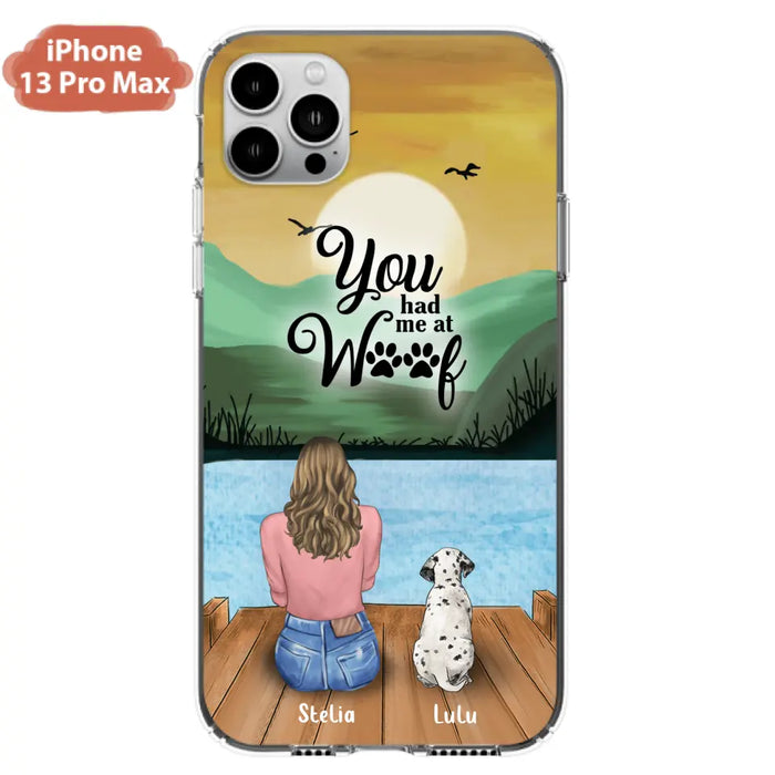 Custom Personalized Dog Mom Phone Case - Gifts For Dog Lover With Upto 4 Dogs - You Had Me At Woof - The New Version for iPhone 14 Series