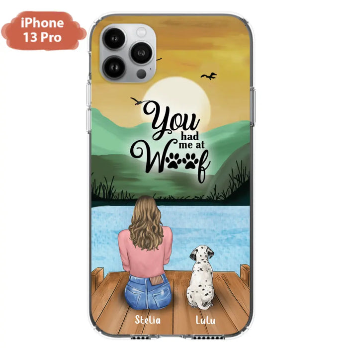 Custom Personalized Dog Mom Phone Case - Gifts For Dog Lover With Upto 4 Dogs - You Had Me At Woof - The New Version for iPhone 14 Series