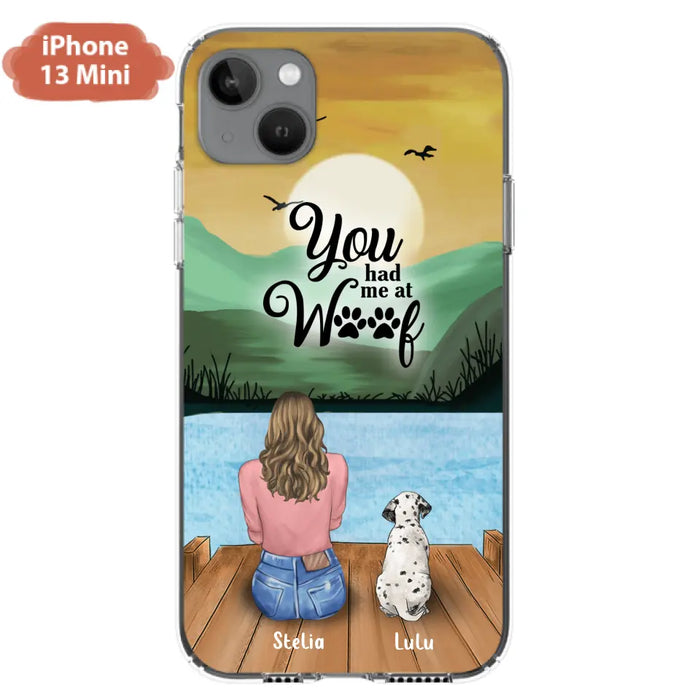 Custom Personalized Dog Mom Phone Case - Gifts For Dog Lover With Upto 4 Dogs - You Had Me At Woof - The New Version for iPhone 14 Series