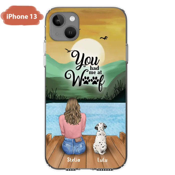 Custom Personalized Dog Mom Phone Case - Gifts For Dog Lover With Upto 4 Dogs - You Had Me At Woof - The New Version for iPhone 14 Series