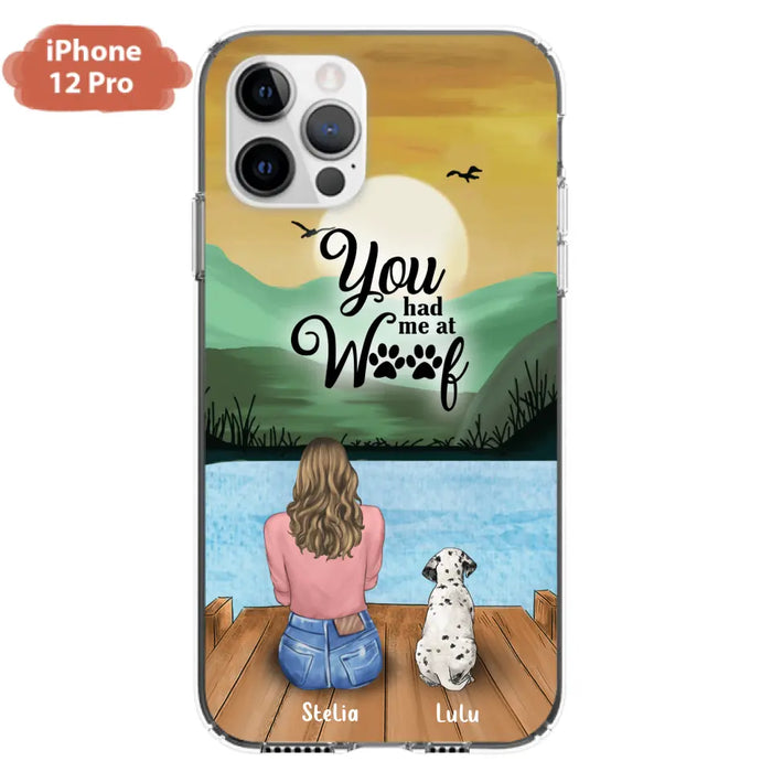 Custom Personalized Dog Mom Phone Case - Gifts For Dog Lover With Upto 4 Dogs - You Had Me At Woof - The New Version for iPhone 14 Series