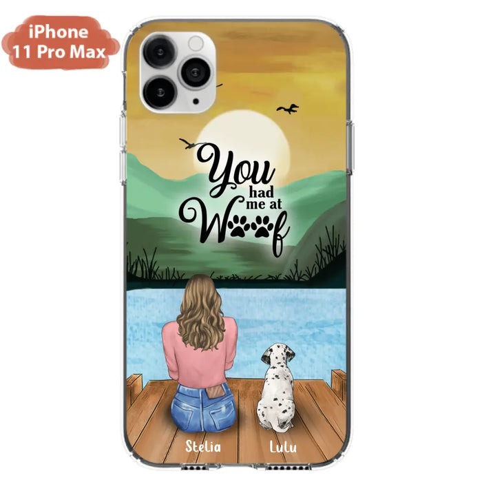 Custom Personalized Dog Mom Phone Case - Gifts For Dog Lover With Upto 4 Dogs - You Had Me At Woof - The New Version for iPhone 14 Series