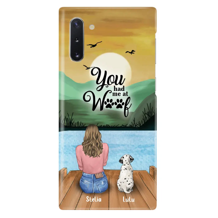 Custom Personalized Dog Mom Phone Case - Gifts For Dog Lover With Upto 4 Dogs - You Had Me At Woof - The New Version for iPhone 14 Series