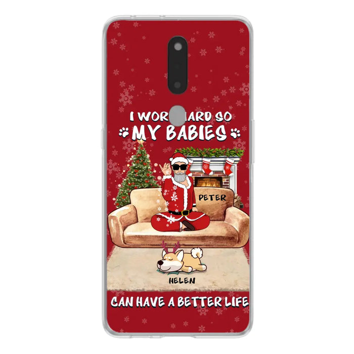 Custom Personalized Christmas Pet Dad Phone Case - Man With Upto 4 Pets - Gift For Cat/ Dog Lover - Case For Xiaomi, Oppo And Huawei