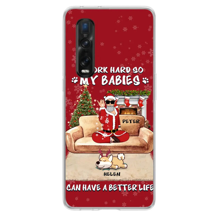 Custom Personalized Christmas Pet Dad Phone Case - Man With Upto 4 Pets - Gift For Cat/ Dog Lover - Case For Xiaomi, Oppo And Huawei