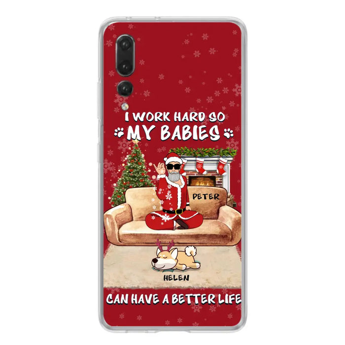 Custom Personalized Christmas Pet Dad Phone Case - Man With Upto 4 Pets - Gift For Cat/ Dog Lover - Case For Xiaomi, Oppo And Huawei